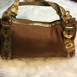 The Sak Gold boho crochet purse